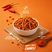 Bowl of chakli with chillies