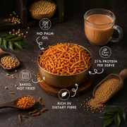 Bowl of bhujia with chai